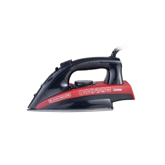 Black + Decker Steam Iron, 220ml, 2200 Watt, Black And Red - X2200 Black + Decker Steam Iron, 220ml, 2200 Watt, Black And Red - X2200